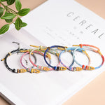 Buddha Stones Colorful Rope Eight Thread Peace Knot Luck Handmade Bracelet
