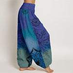 Buddha Stones Cotton Brightly Colored Mandala Pattern Women's Elastic Waist Harem Pants