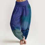 Buddha Stones Cotton Brightly Colored Mandala Pattern Women's Elastic Waist Harem Pants