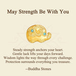 Buddha Stones "May Strength Be With You" 24k Gold Plated Brass Elephant Necklace Includes Gift Message Card