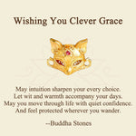 Buddha Stones "Wishing You Clever Grace" 24k Gold Plated Brass Fox Necklace Includes Gift Message Card