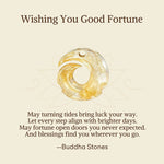 Buddha Stones "Wishing You Good Fortune" 24k Gold Plated Brass Peace Buckle Black Rope Necklace Includes Gift Message Card