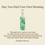 Buddha Stones "May You Find Your Own Meaning" Natural A-Z Letter Jade Titanium Steel Chain Necklace Includes Gift Message Card