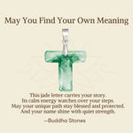Buddha Stones "May You Find Your Own Meaning" Natural A-Z Letter Jade 925 Sterling Silver Chain Necklace Includes Gift Message Card