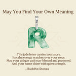 Buddha Stones "May You Find Your Own Meaning" Natural A-Z Letter Jade 925 Sterling Silver Chain Necklace Includes Gift Message Card