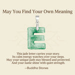 Buddha Stones "May You Find Your Own Meaning" Natural A-Z Letter Jade 925 Sterling Silver Chain Necklace Includes Gift Message Card