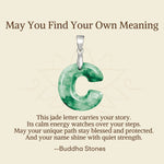 Buddha Stones "May You Find Your Own Meaning" Natural A-Z Letter Jade 925 Sterling Silver Chain Necklace Includes Gift Message Card