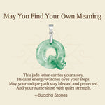 Buddha Stones "May You Find Your Own Meaning" Natural A-Z Letter Jade Titanium Steel Chain Necklace Includes Gift Message Card