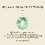 Buddha Stones "May You Find Your Own Meaning" Natural A-Z Letter Jade Titanium Steel Chain Necklace Includes Gift Message Card