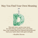 Buddha Stones "May You Find Your Own Meaning" Natural A-Z Letter Jade 925 Sterling Silver Chain Necklace Includes Gift Message Card