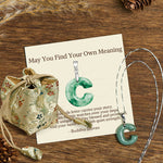 Buddha Stones "May You Find Your Own Meaning" Natural A-Z Letter Jade 925 Sterling Silver Chain Necklace Includes Gift Message Card