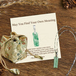 Buddha Stones "May You Find Your Own Meaning" Natural A-Z Letter Jade Titanium Steel Chain Necklace Includes Gift Message Card