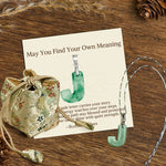 Buddha Stones "May You Find Your Own Meaning" Natural A-Z Letter Jade 925 Sterling Silver Chain Necklace Includes Gift Message Card