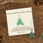 Buddha Stones "May You Find Your Own Meaning" Natural A-Z Letter Jade Titanium Steel Chain Necklace Includes Gift Message Card