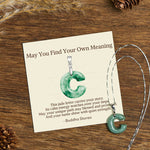 Buddha Stones "May You Find Your Own Meaning" Natural A-Z Letter Jade 925 Sterling Silver Chain Necklace Includes Gift Message Card