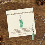 Buddha Stones "May You Find Your Own Meaning" Natural A-Z Letter Jade Titanium Steel Chain Necklace Includes Gift Message Card