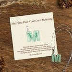 Buddha Stones "May You Find Your Own Meaning" Natural A-Z Letter Jade 925 Sterling Silver Chain Necklace Includes Gift Message Card