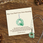 Buddha Stones "May You Find Your Own Meaning" Natural A-Z Letter Jade Titanium Steel Chain Necklace Includes Gift Message Card