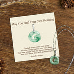 Buddha Stones "May You Find Your Own Meaning" Natural A-Z Letter Jade Titanium Steel Chain Necklace Includes Gift Message Card