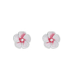 Buddha Stones 999 Sterling Silver Peach Blossom Blessing Earrings