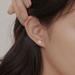 Buddha Stones 999 Sterling Silver Peach Blossom Blessing Earrings