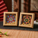 Buddha Stones Tibetan Om Mani Padme Hum Golden Ingot Thangka Photo Frame Ornament Home Decor