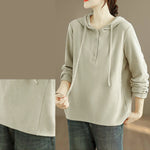Buddha Stones Winter Solid Color Cotton Long Sleeve Women's Hoodie Has Hood
