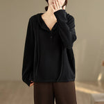 Buddha Stones Winter Solid Color Cotton Long Sleeve Women's Hoodie Has Hood