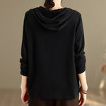 Buddha Stones Winter Solid Color Cotton Long Sleeve Women's Hoodie Has Hood