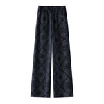 Buddha Stones Casual Floral Pattern Polyester Women's Wide Leg Pants With Pockets