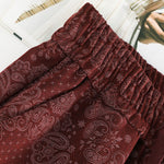 Buddha Stones Casual Floral Pattern Polyester Women's Wide Leg Pants With Pockets