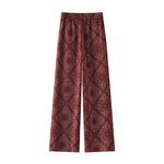 Buddha Stones Casual Floral Pattern Polyester Women's Wide Leg Pants With Pockets