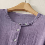 Buddha Stones Fall Crew Collar Long Sleeve Women's Polyester Shirt With Pockets