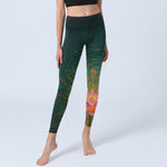 Buddha Stones Gorgeous Lotus Water Ripples Pattern Print Gym Leggings Women's Yoga Pants