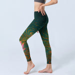 Buddha Stones Gorgeous Lotus Water Ripples Pattern Print Gym Leggings Women's Yoga Pants