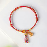 Buddha Stones Year Of The Horse Success Strength Braided String Adjustable Bracelet
