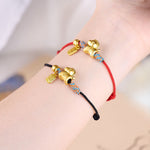 Buddha Stones Year Of The Horse Fu Character Handwoven String Luck Connection Bracelet