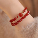Buddha Stones Double Wrap Red Agate Beaded Self-acceptance Confidence Bracelet