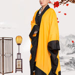 Buddha Stones Wudang Solid Color Long Wide Sleeve Unisex Taoist Robe Kimono For Qigong Tai Chi Ceremony