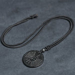 Buddha Stones Authentic Shungite Stone Yin Yang Bagua Protection Necklace Pendant