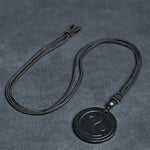 Buddha Stones Natural Authentic Shungite Stone Carved Yin Yang Protection Necklace Pendant