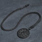 Buddha Stones Tai Chi Yin Yang Symbol Authentic Shungite Stone Inner Strength Necklace Pendant