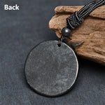 Buddha Stones Tai Chi Yin Yang Symbol Authentic Shungite Stone Inner Strength Necklace Pendant