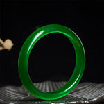 Buddha Stones Green Cat's Eye Stone Relieve Stress Wealth Thin Cuff Bangle Bracelet