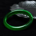 Buddha Stones Green Cat's Eye Stone Relieve Stress Wealth Thin Cuff Bangle Bracelet