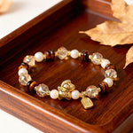 Buddha Stones Tiger Eye Ice Obsidian Pearl Year Of The Horse Lucky Fortune Prosperity Bracelet