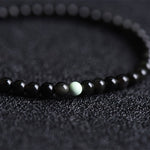Buddha Stones Black Obsidian Turquoise Strength Fulfilment Bracelet
