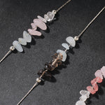 Buddha Stones Black Obsidian Smoky Quartz Garnet Aquamarine Strawberry Quartz Pink Crystal Strength Necklace Pendant
