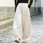 Buddha Stones Plain Cotton Thick Women's 7-8 Length Pants With Pockets