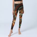 Buddha Stones Colorful Fairy Lute Ribbon Flower Circle Pattern Print Gym Leggings Women's Yoga Pants